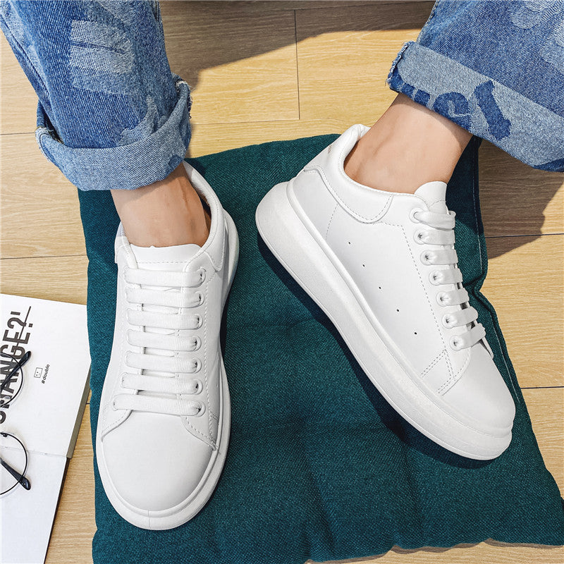 Wholesale 2023 Autumn New PU Inner Height Increasing White Shoes